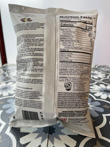 Nutrition facts label of Backside of potato chips 