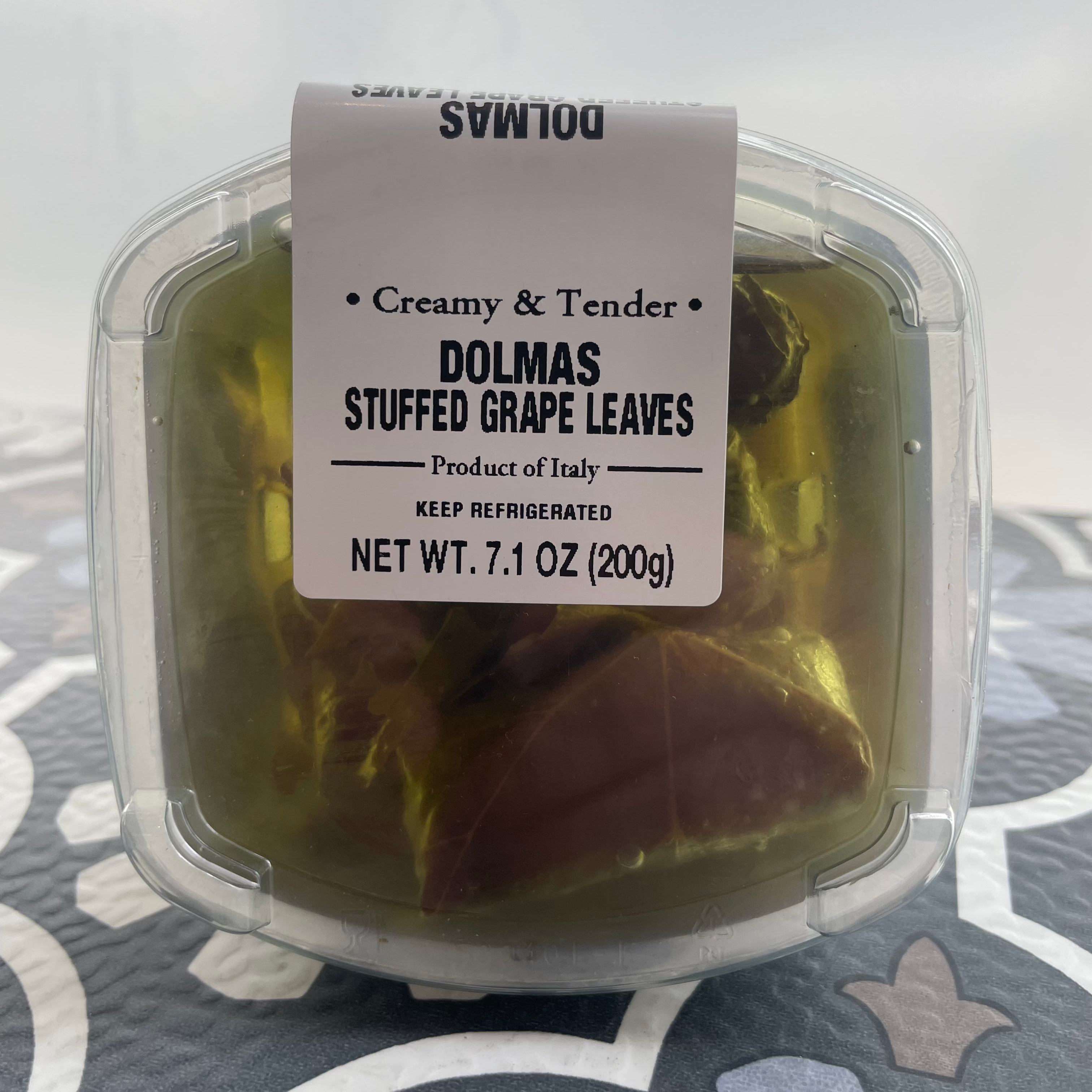 front side packaging of dolmas