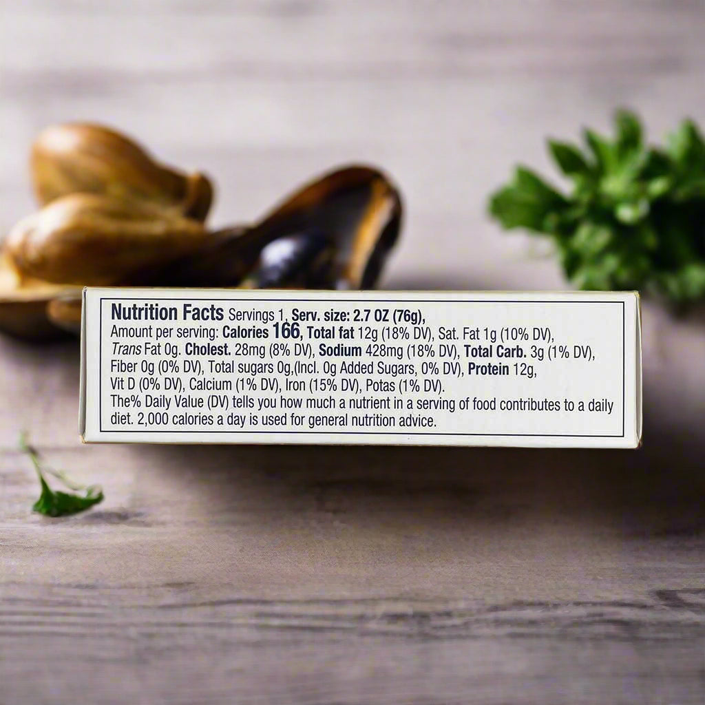 nutrition facts of mussels