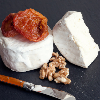 Mt. Tam triple creme cheese with peaches and walnuts