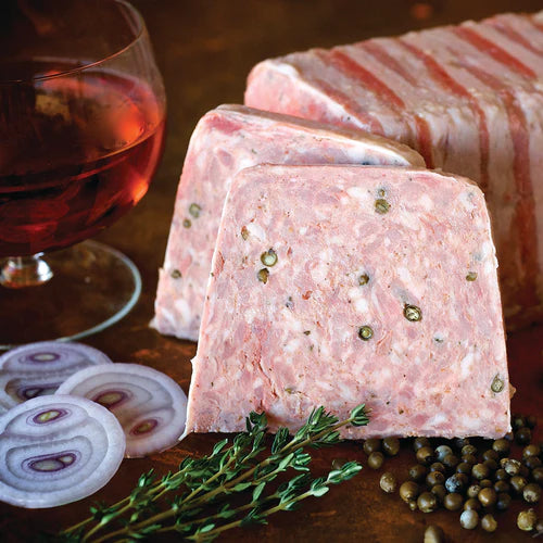 slices of pate with peppercorns