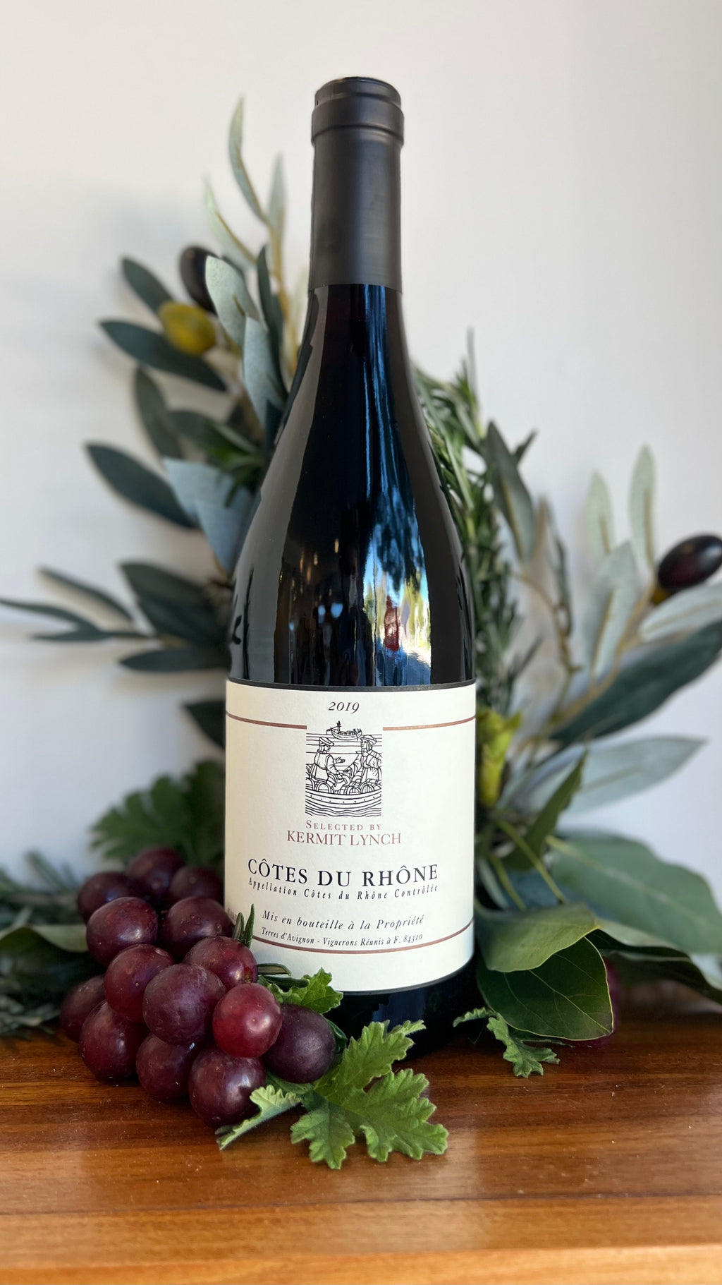bottle of Côtes du Rhône