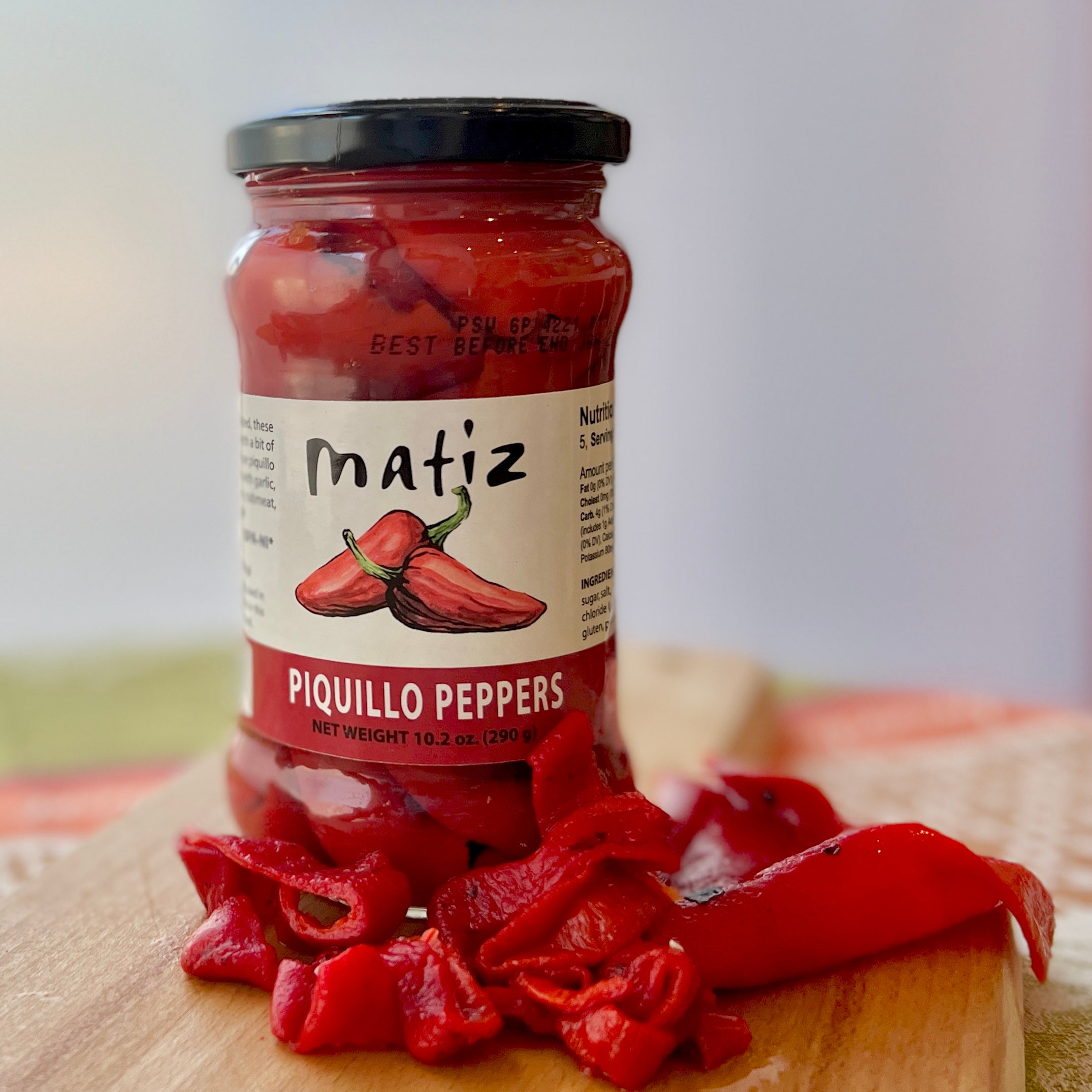 jar of piquillo peppers